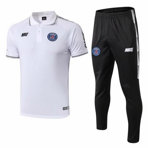 Polo Conjunto Completo Paris Saint Germain 2019-20 Blanco